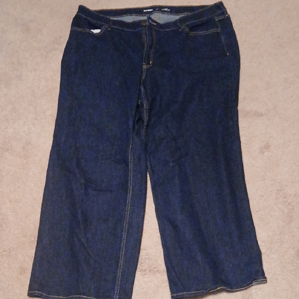Old Navy Women's Flare & Wide Leg Jeans - Dark Blue